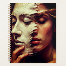 Retrato Surrealista de Mulher com Máscara Pintada