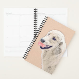 Agenda Retriever ouro com pintura de cachorro Tênis