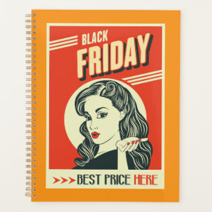 Agenda Retro Black Friday Pop Art Pin-Up Garota
