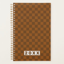 Agenda Retro Brown Checkerboard 2026