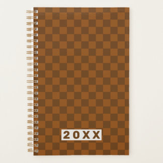 Agenda Retro Brown Checkerboard 2026