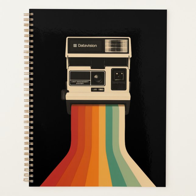 Agenda Retro Camera with Rainbow Print (Frente)