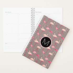Agenda Retro Flamingos   Monograma