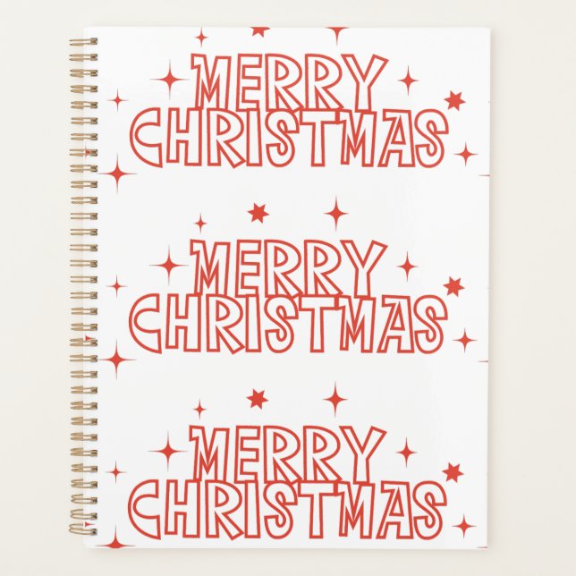 Agenda Retro Merry Christmas Typography (Frente)