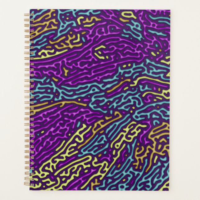 Agenda Retro Neon Maze Pattern - Estético Arcade (Frente)