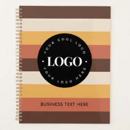 Agenda Retro Stripes Logotipo de empresa personalizado e 