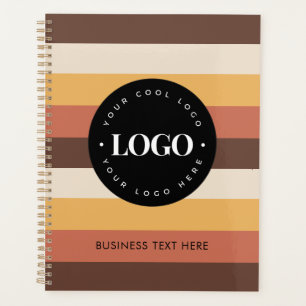 Agenda Retro Stripes Logotipo de empresa personalizado e