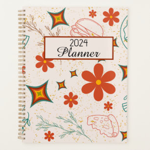 Agenda Retro Vintage Floral 2024