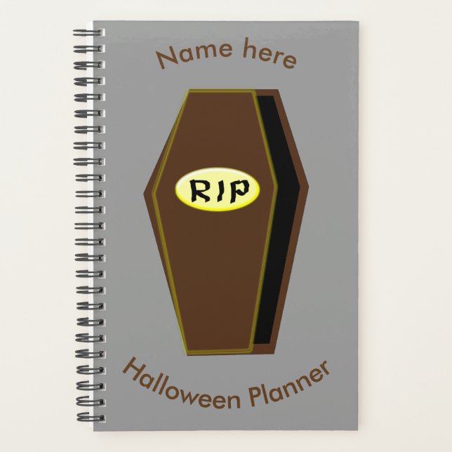 Agenda RIP Halloween Coffin do Doom Custom Planner (Frente)