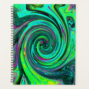 Agenda Rodovia Abstrato retrógrada verde e magenta