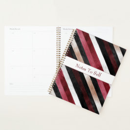 Agenda Rojas Champagne Burgundy Preto Listras