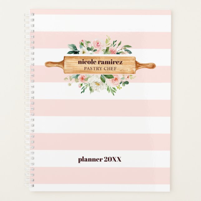 Agenda Rolling Pin Patisserie, Bandeira Floral (Frente)