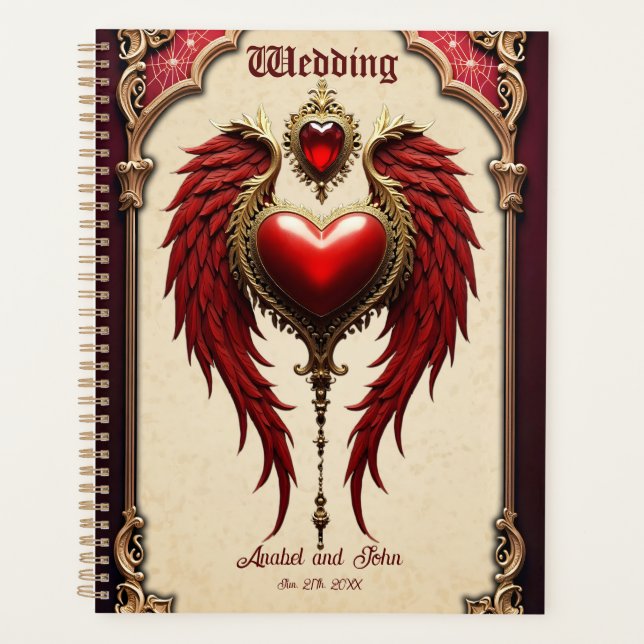 Agenda Romance venenoso com coração e asas. (Frente)