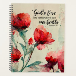 Agenda Romanos 5:5 Bíblia de amor de Deus Verso Flor Rosa
