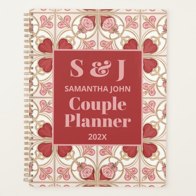 Agenda Romantic Valentine’s Day Bistro Tile Couple (Frente)