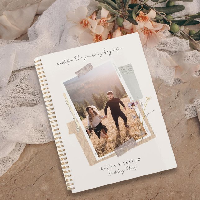 Agenda Romantic Watercolor Wedding Photo (Criador carregado)