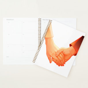 Agenda "Romântica Segurando Mãos Ilustração - Amor e Conn