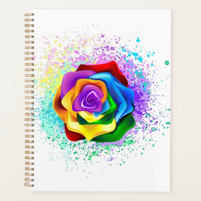 Agenda Rosa Arco-Íris Colorida (Frente)