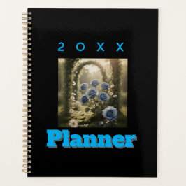 Agenda Rosa Azul Encantado - Floral Romântico Elegante