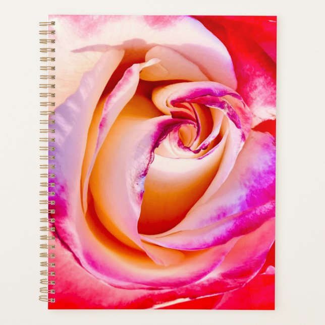 Agenda Rosa Bloom Spiral Planner (Frente)