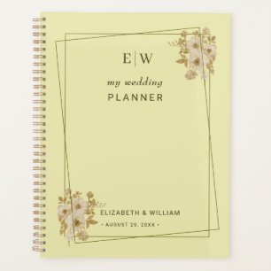 Agenda Rosa - Casamento Amarelo Celestial Monograma