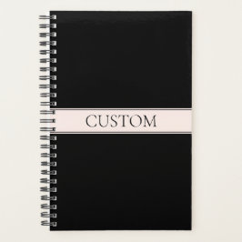 Agenda Rosa claro Blush Stripe e Texto Editável Elegante