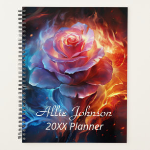 Agenda Rosa de Fogo e Gelo Personalizado