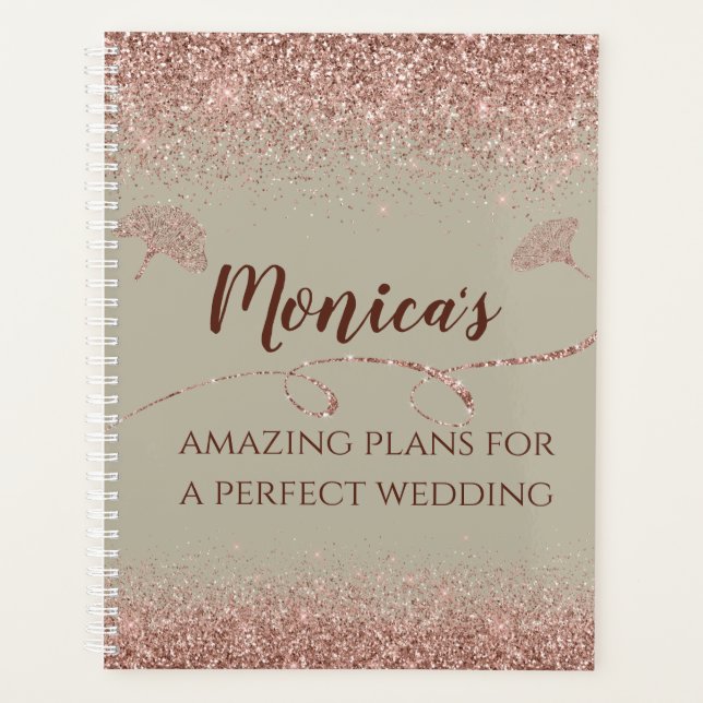 Agenda Rosa, Dourada, Glitter Gingko Sai na Casação de Ci (Frente)