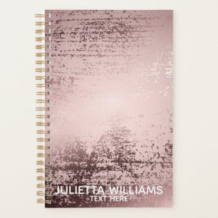 Agenda Rosa dourado personalizado design metálico de lux