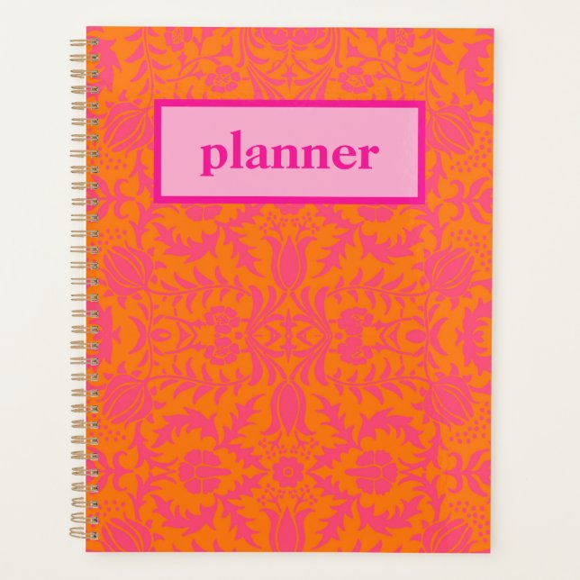 Agenda Rosa e Laranja Elegantes (Frente)