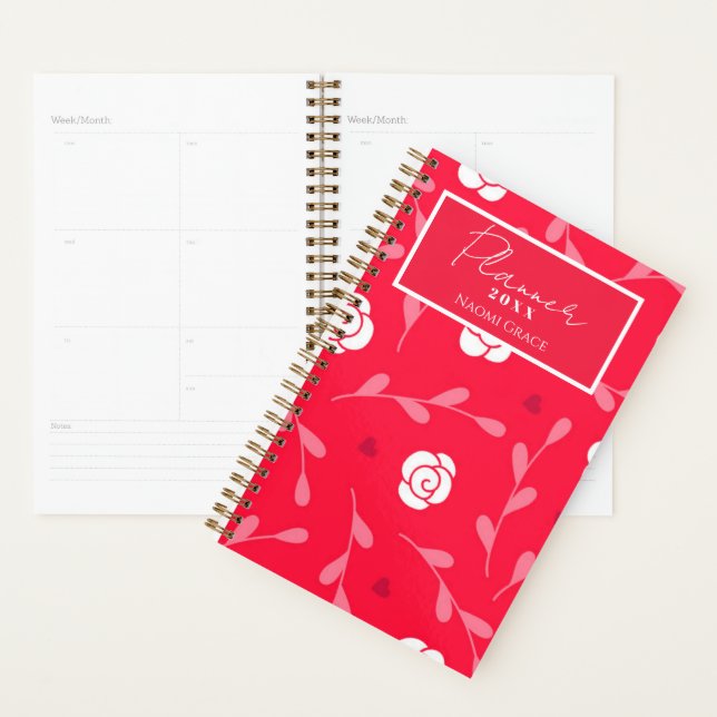 Agenda Rosa Floral Bonito (Exibição)