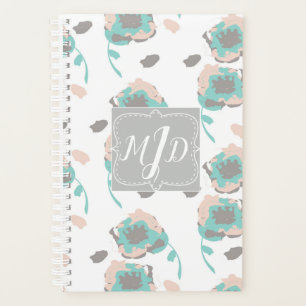 Agenda Rosa Floral de Planner Monograma Design
