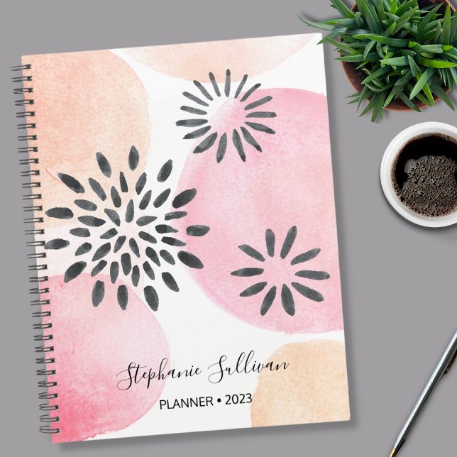 Agenda Rosa Floral Personalizado (Criador carregado)