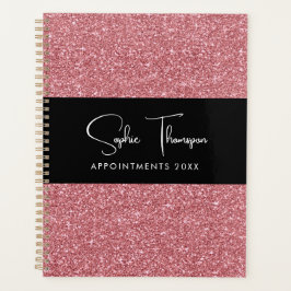 Agenda Rosa glitter 2024