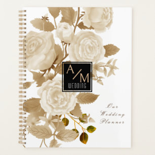 Agenda Rosa Monograma Elegante Branco