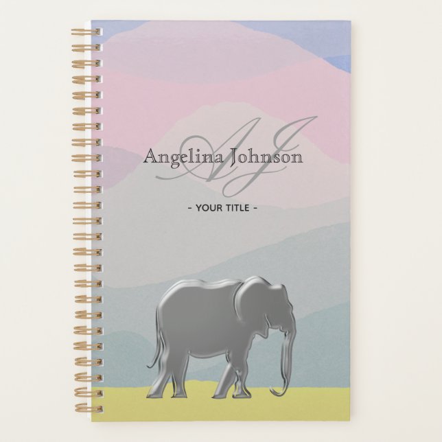 Agenda Rosa Pastel Monogramado (Frente)