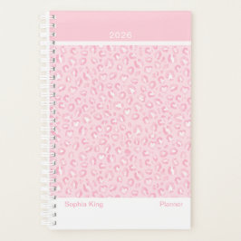 Agenda Rosa Suave Leopardo Moderno