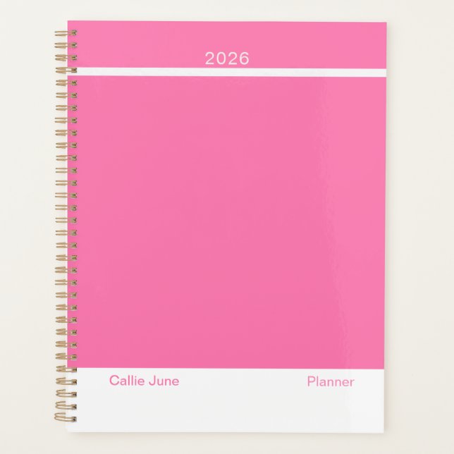Agenda Rosa Vibrante Minimalista (Frente)