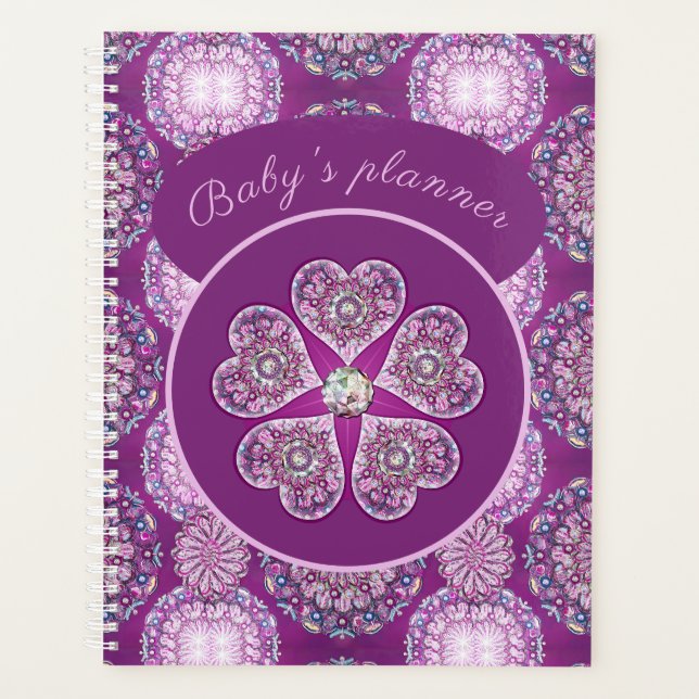 Agenda Rosace azul ou vermelho para bebê&criança (Frente)