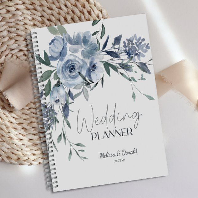 Agenda Rosas Azuis Empoeiradas Flores Casamento (Criador carregado)