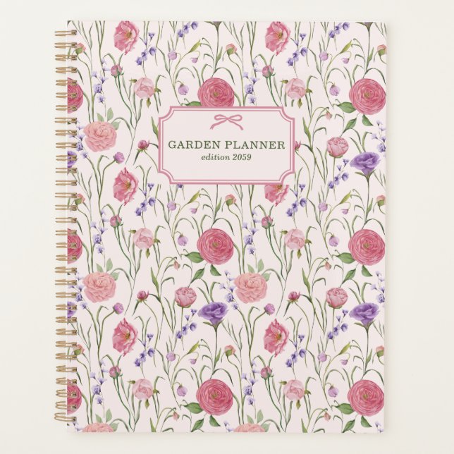 Agenda Rosas claro, prado, jardim floral (Frente)