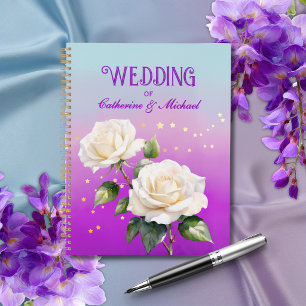 Agenda Rosas com efeito Ombre em Aquarela Azul Roxo Casam