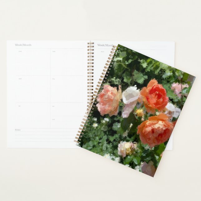 Agenda Rosas de Laranja de Aquarela (Exibição)