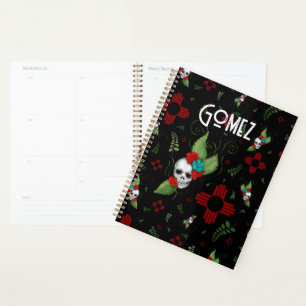 Agenda Rosas do crânio Zia Sun Greenery Black Novo México