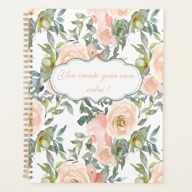 Agenda Rosas Elegantes Chic,Mensagem Motivacional (Frente)