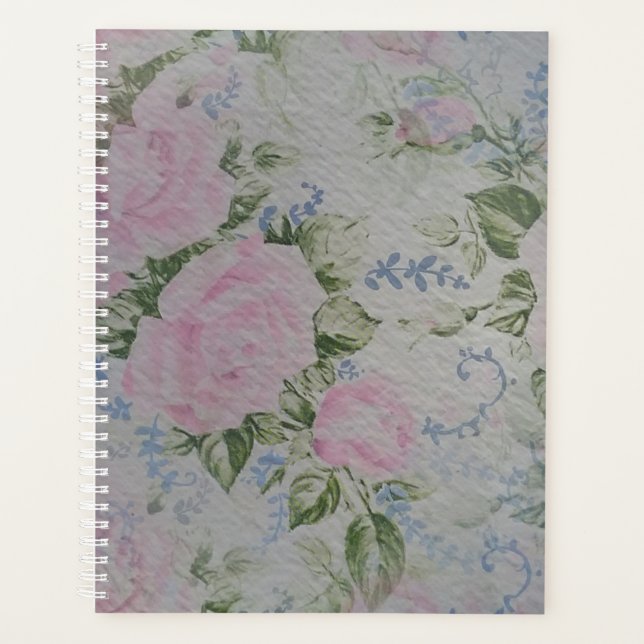 Agenda Rosas Florais Rosa Vintage (Frente)
