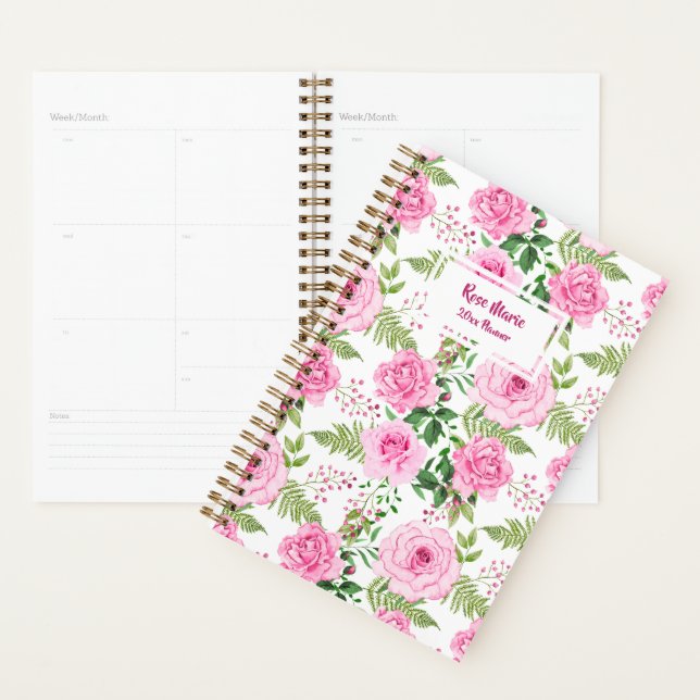 Agenda Rosas rosa personalizadas (Exibição)