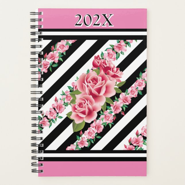 Agenda Rosas Rosa Personalizadas Anualmente (Frente)