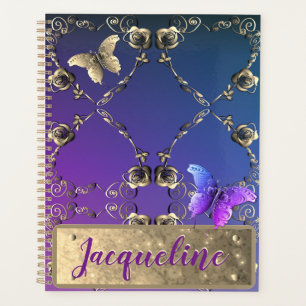 Agenda Rosas Silvery com nome
