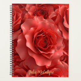 Agenda rosas vermelhas 3D Dia de os namorados de padrão s